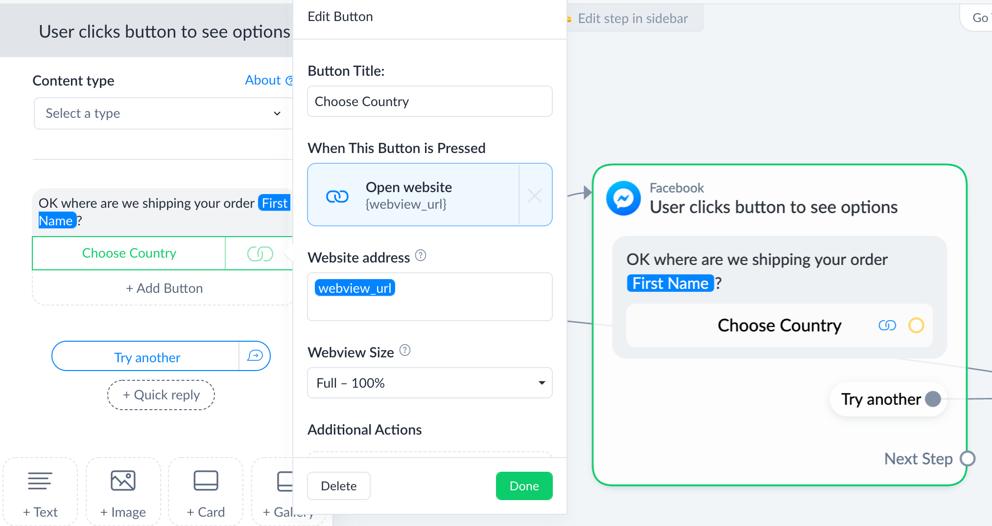 Selection List Botsheets Action